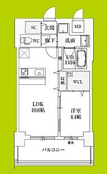 スプランディッド新大阪VIII 1LDKの間取図画像