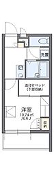レオパレスベルローズ 1Kの間取図画像