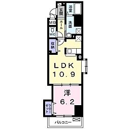 サンハイム平野宮町 1LDKの間取図画像