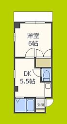 エクラ針中野 1DKの間取図画像