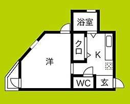 コアロード2000 1Kの間取図画像