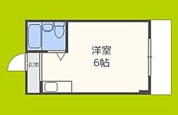 大宝新深江C.Tサンコート ワンルームの間取図画像