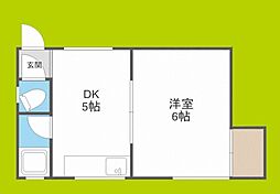 ライズワン阿倍野3 1DKの間取図画像