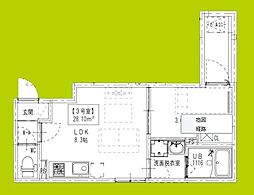 D porta casa grande 1LDKの間取図画像
