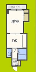 千林グランドハイツ北 1DKの間取図画像