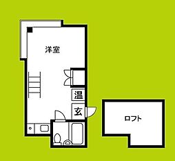 メリーゴーランドオリオノ ワンルームの間取図画像