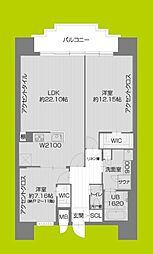 プレジオ北浜 1SLDKの間取図画像