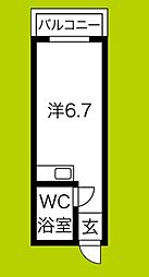 JPアパートメント旭 ワンルームの間取図画像