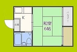 戎マンション 1Kの間取図画像