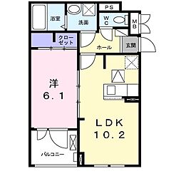 サニーレジデンス西三国K 1LDKの間取図画像
