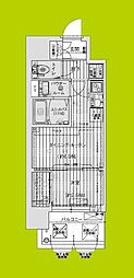 プレリスNEO大阪十三エルヴィオン 1DKの間取図画像