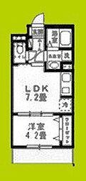 大阪市東住吉区住道矢田5丁目マンション 1LDKの間取図画像
