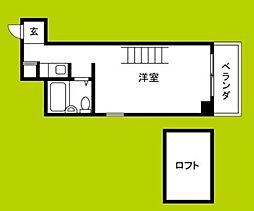 大阪珈琲会館 1Kの間取図画像