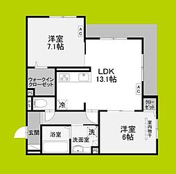 エクシードII 2LDKの間取図画像