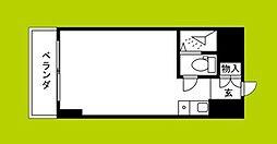 パレ・ダイト谷町 ワンルームの間取図画像