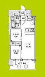 スプランディッド大阪EAST 2LDKの間取図画像