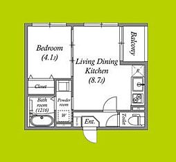 ハーモニーテラスTOWA 1LDKの間取図画像