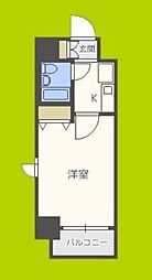 エスリード森ノ宮第2 1Kの間取図画像