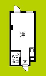 アンビション三和 ワンルームの間取図画像