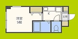 レヴェ北田辺 ワンルームの間取図画像