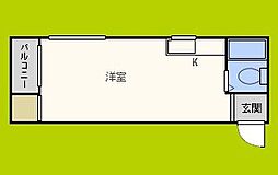 宝マンション ワンルームの間取図画像