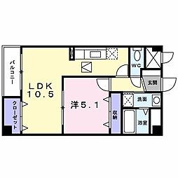 ラ・プラージュ 1LDKの間取図画像