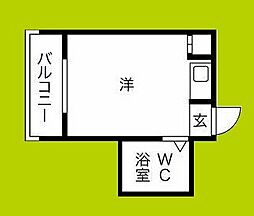 プレアール山之内2 ワンルームの間取図画像