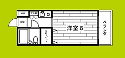 パインハイツ 1Kの間取図画像