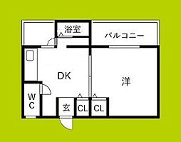 光洋マンション 1DKの間取図画像