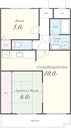 グランドールY 2LDKの間取図画像