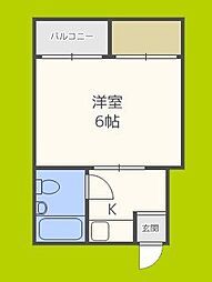 フォンタル西九条 1Kの間取図画像