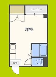 セラ北加賀屋A ワンルームの間取図画像