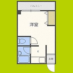 タイホウハイツ敷津2番館 ワンルームの間取図画像