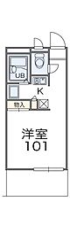 レオパレスタカラ 1Kの間取図画像