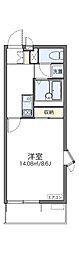 レオパレスイーエフ3 1Kの間取図画像