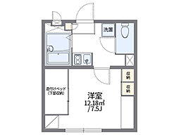 レオパレス城北 1Kの間取図画像