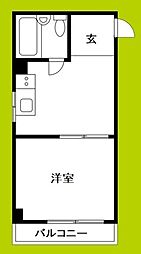 ライブスペース大桐 ワンルームの間取図画像