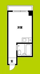マンションイン瓦屋町パート1 ワンルームの間取図画像