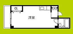 田辺マンション ワンルームの間取図画像