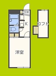 ビコロール東住吉 1Kの間取図画像