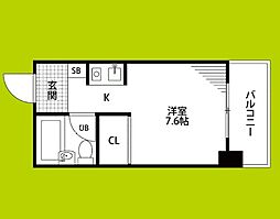 トップヒルズ森之宮 ワンルームの間取図画像