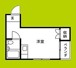 ブライトゾーン南堀江 ワンルームの間取図画像