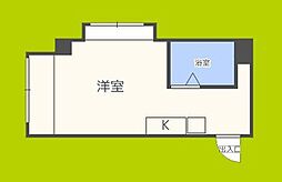 昭和グランドハイツ同心 ワンルームの間取図画像