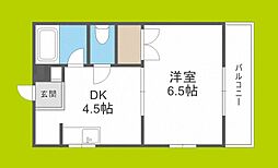 木村ハイツ 1DKの間取図画像