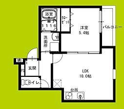 大東市三住町アパート 1LDKの間取図画像