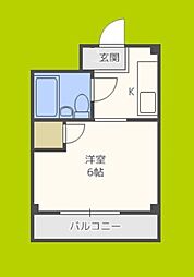 SUNS本庄公園 1Kの間取図画像