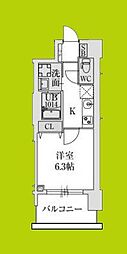 スプランディッド堺東DUE 1Kの間取図画像