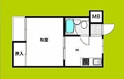 シティコーポアビコ 1DKの間取図画像