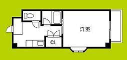 グランディール桂 1Kの間取図画像