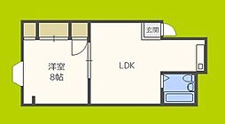 アメニティーハウスサンライズ 1LDKの間取図画像